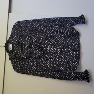 Textured Black & white top
